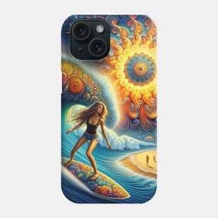 Mandala Sun Surfer Girl Phone Case