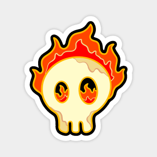 Fiery Skull Head Magnet