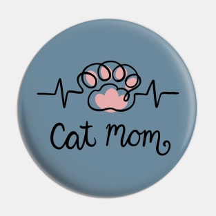 Cat mom paw heartbeat Pin