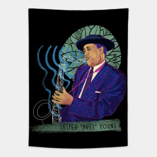 Jazz legend Lester Young Tapestry