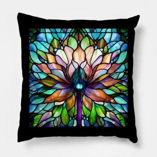 Stained Glass Lotus Flower Pillow