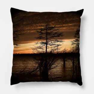 Sunset at Lake Sam Rayburn Pillow