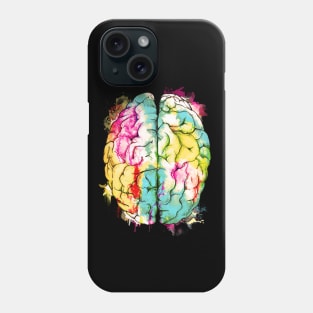 Brain Floral, Mental Health colorfull watercolor Phone Case