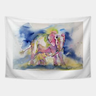 Elephant with baby Tapestry