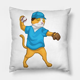 Cat Baseball Pillow