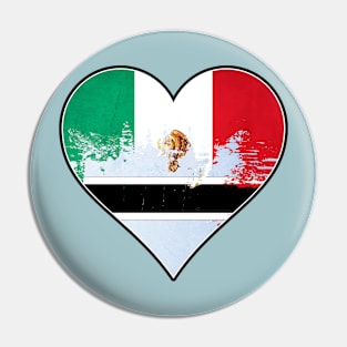 Mexican and Botswanan Heart Mix Heritage Flag Pin