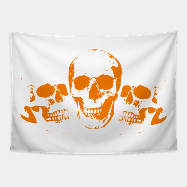 Three orange skulls Tapestry by Toozidi T Shirts