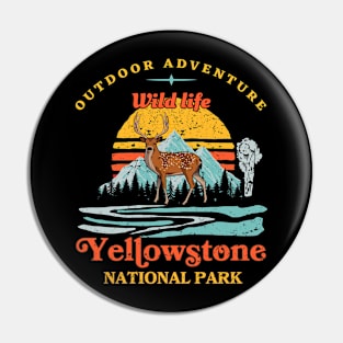 Deer Yellowstone National Park Adventure Wild Life Pin