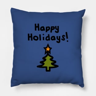 Happy Holidays Christmas Tree Pillow