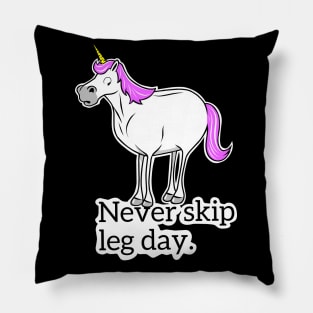 Skipping leg day Pillow