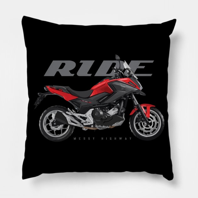 Ride nc red black Pillow by MessyHighway