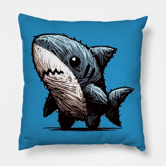 Doodle Stuffed Toy Shark Pillow by TomFrontierArt