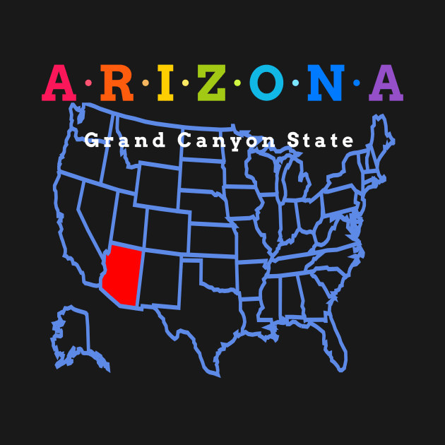 Arizona, USA. Grand Canyon State (Map Version) by Koolstudio