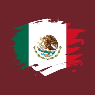 Mexico Paint Splatter Flag - Mexican Pride Design T-Shirt