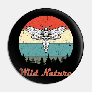 Wild Nature Moth White Abstract Sunset Pin