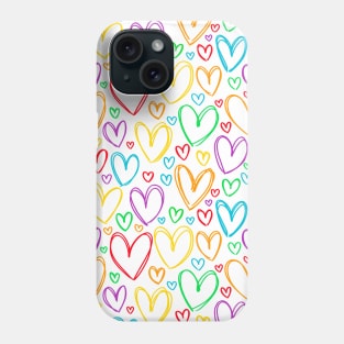 Rainbow Colorful Hearts Pattern Phone Case