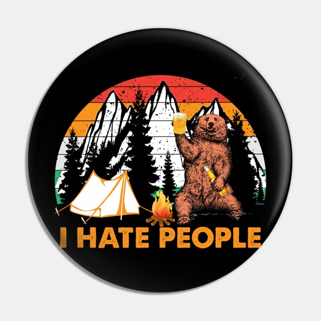 I hate people Sloth Hiking Camping Lover, Hiking Lover, Climping Lover,Camping Gift Pin by sarabuild