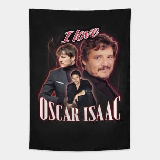 I Love Oscar Isaac Pedro Pascal Cursed Fan Collage Tapestry