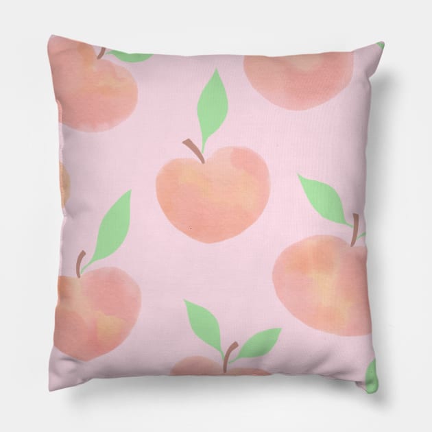 Pink Summer Peaches Pillow by AlexandraStr