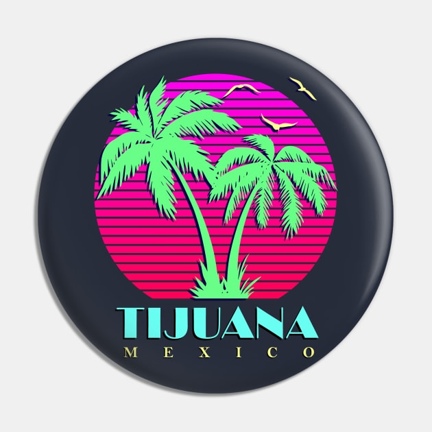 Tijuana Mexico 80s Summer Beach Palm Tree Sunset T-Shirt Tijuana Mexico 80s Summer Beach Palm Tree Sunset T-Shirt