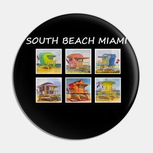 South Beach Miami - Lifeguard Towers - WelshDesigns Pin