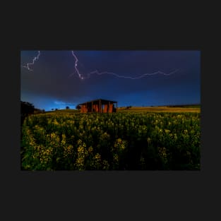 Lightning over the canola field T-Shirt