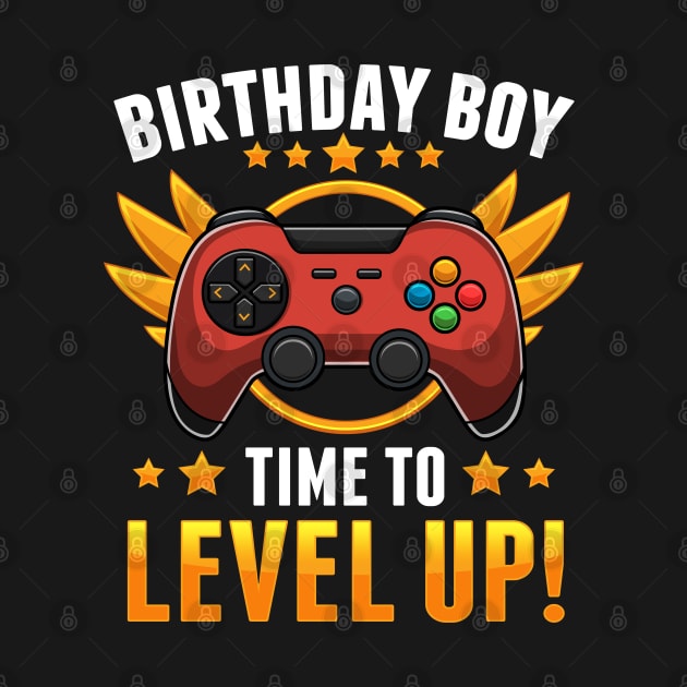 Birthday Boy Time To Level Up Funny Gamer Gift by HCMGift