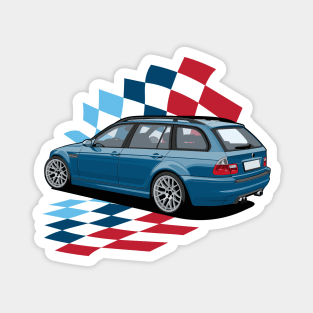 Laguna Seca Blue Wagon Magnet