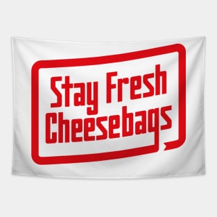 Stay Fresh Cheese Bags - Retro (Red and White on White) Tapestry