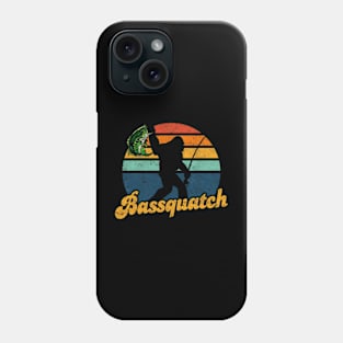 Bassquatch Funny Bigfoot Fishing Outdoor Retro Sasquatch Phone Case