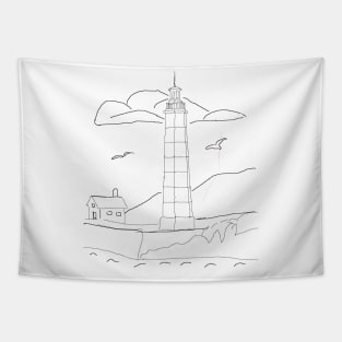 Lighthouse Scene to Color Tapestry