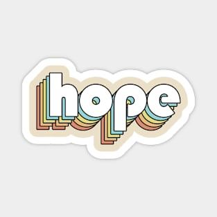 Hope - Retro Rainbow Typography Faded Style Magnet