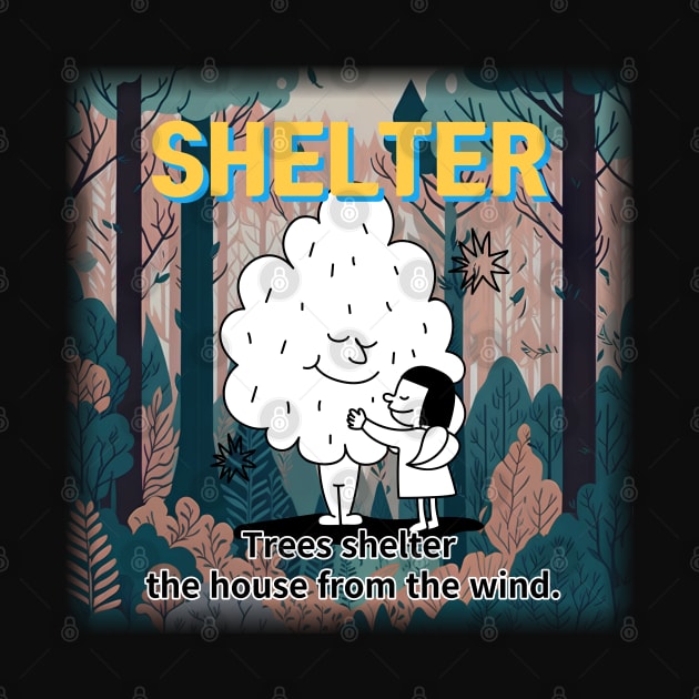 shelter ,Trees shelter  the house from the wind. by zzzozzo