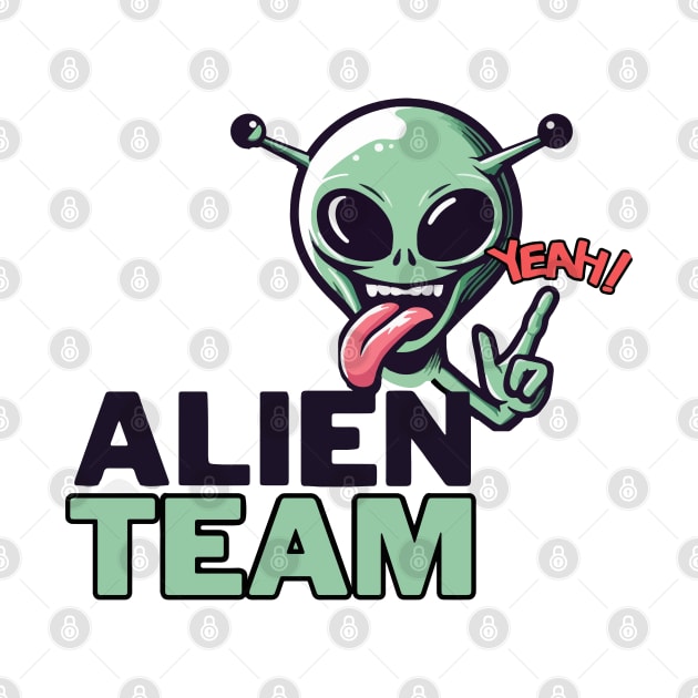 Alien team. Funny alien. Design for ufologists. by Ideas Design