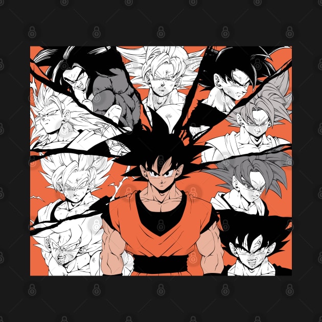 Son Goku all transformations by PGasbarroneArt