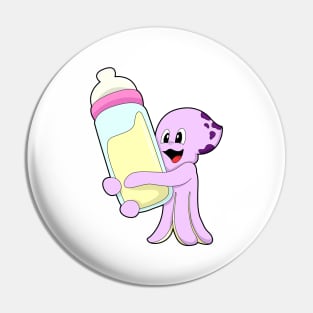 Octopus with Baby bottle Milk Pin