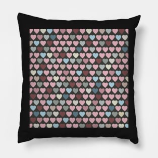 Valentines Hearts- Gray Background Pillow