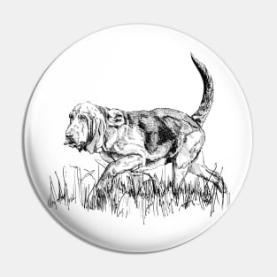 Bloodhound Ink Drawing Pin