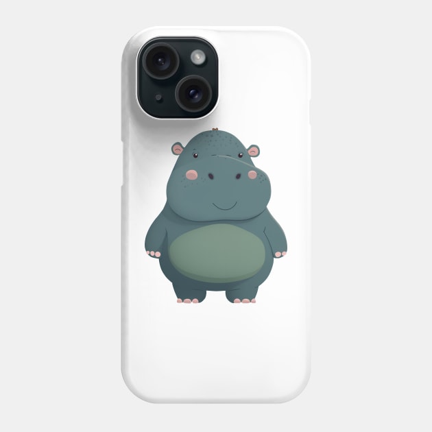 Cute Baby Hippo Phone Case by Bondoboxy