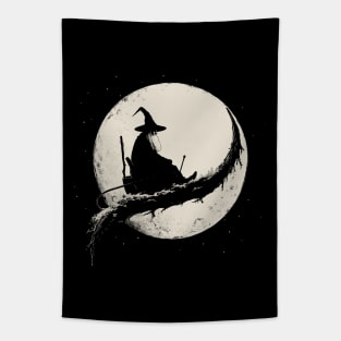 Fantasy Moon Wizard Tapestry