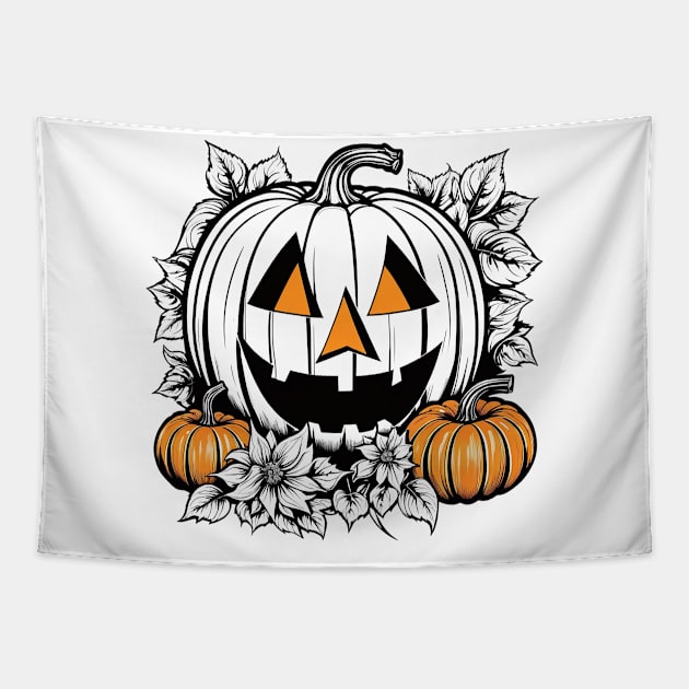 Jack-o'-Lantern Tapestry by David Kincaid Art