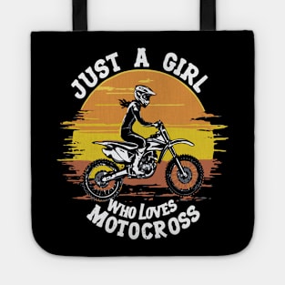 Just A Girl Who Loves Motocros, Funny Girl Tote