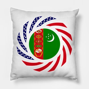 Turkmen American Multinational Patriot Flag Series Pillow