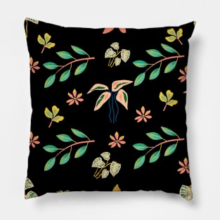 Floral and Black Tee Pillow