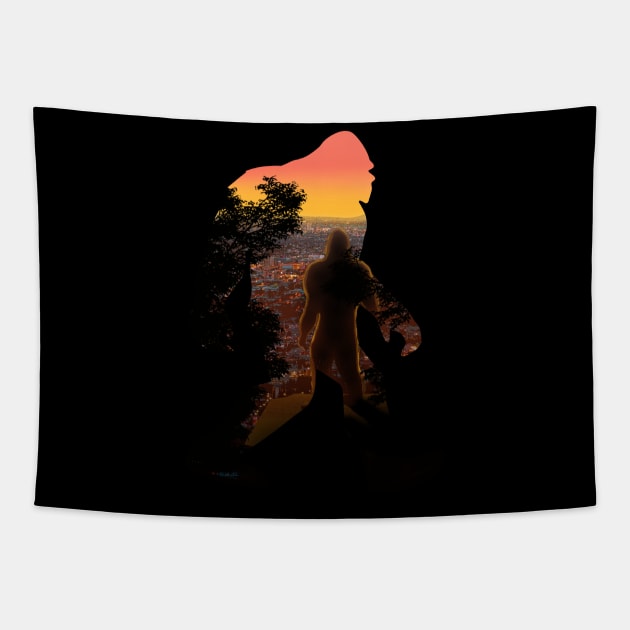 Big Foot At Sunset Tapestry by MerlinArt