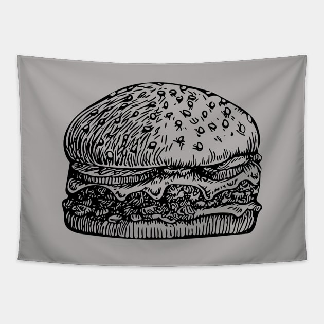 Vector Cheeseburger Tapestry by AmberDawn