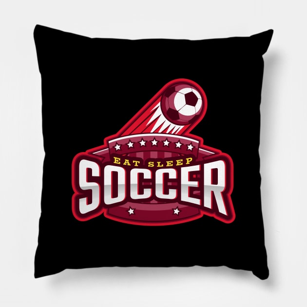 Eat Sleep Soccer Pillow by poc98