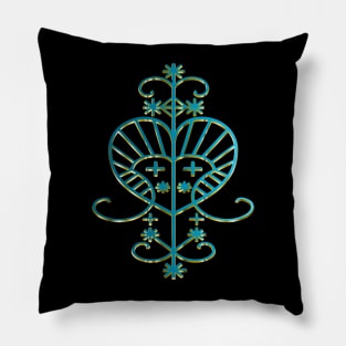 Erzulie Voodoo Veve - Teal Pillow