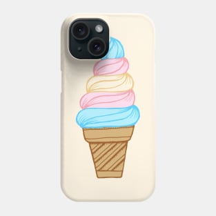 LGBTQIA+ Transgender Pride Flag Soft Serve Ice Cream Cone Phone Case