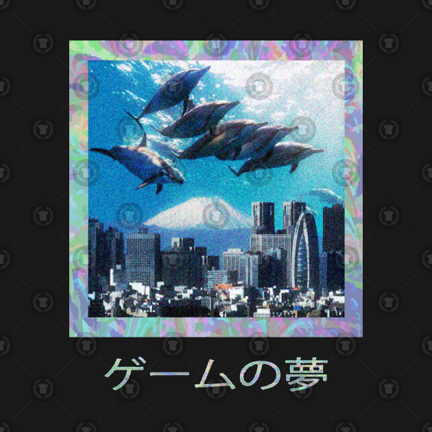 dolphins over tokyo vaporwave